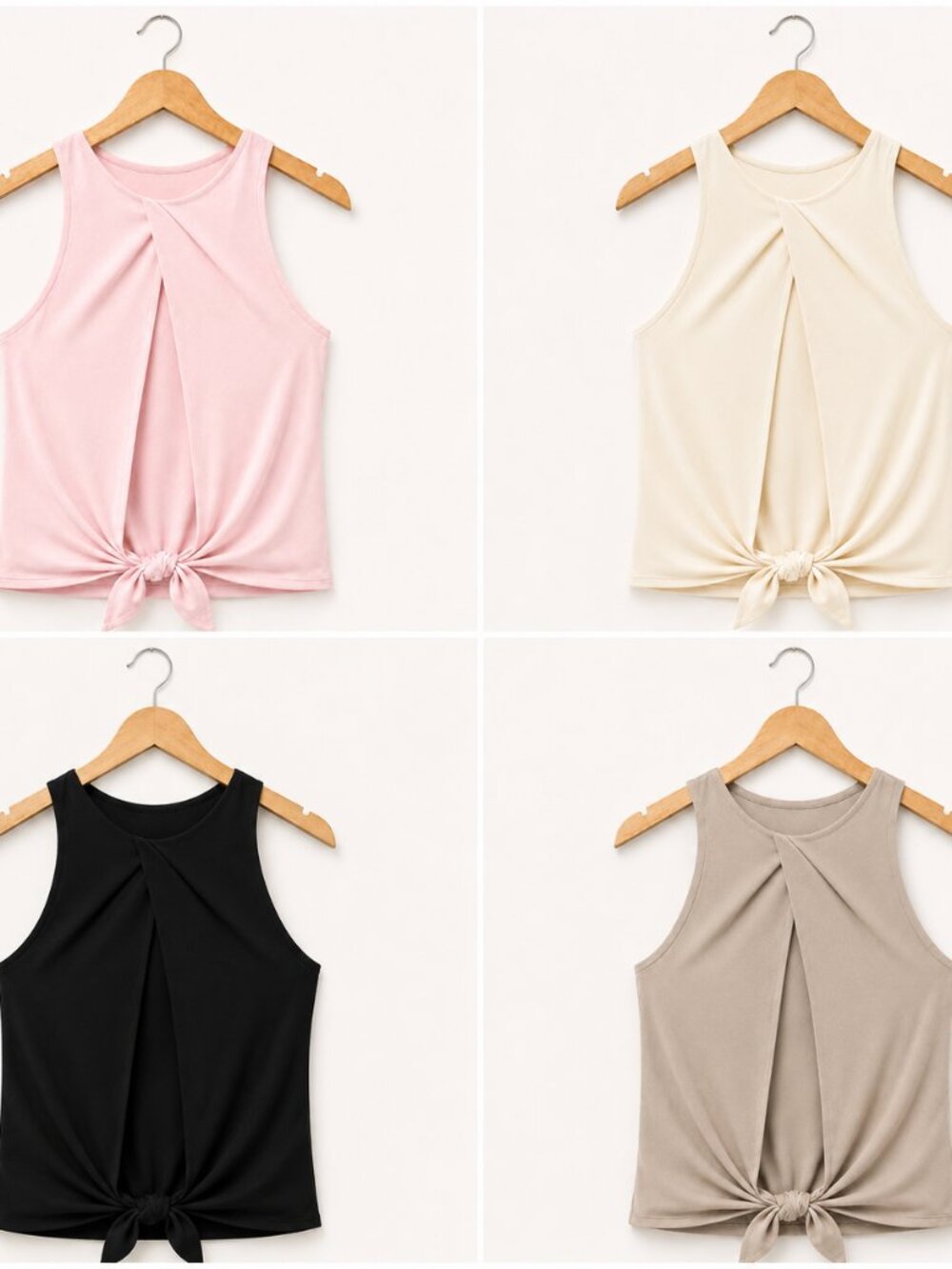 Carbon38 XS Knotted Back Open Slit Tank Tops
